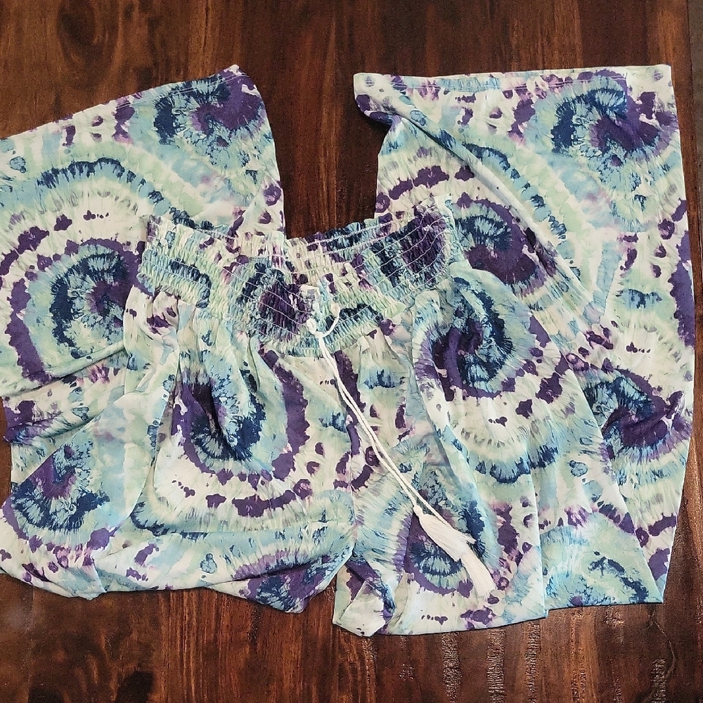 West Loop Purple and Blue Women's PALOZZO Pants NWT SZ L